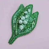 DIY Jewelry Making Kit Lily of the Valley Brooch Beaded Kit Embroidery b-014
