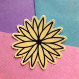 yellow and black flower vinyl sticker - adorable and durable - vinyl decals for cars, laptop, notebooks