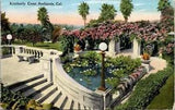 Redlands CA Kimberly Crest Water Lilies Garden Stairs Flowers postcard IQ11