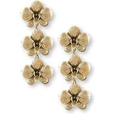 Orchid Jewelry 14k Gold Vermeil Handmade Orchid Flower Earrings  Or5-3evm