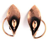 Vintage Signed Renoir Mid Century 3D Copper Calla Lily Flower Clip Earrings 50's