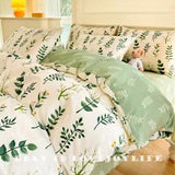 3-4PCS 100% Cotton Cartoon Floral Bedding Set Pillowcases Quilt Duvet Cover Cute