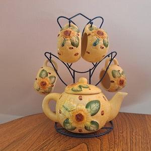 Ceramic Tea Set On Stand
