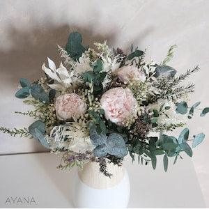 Peony bouquet GSTAAD , spring decoration  dried and preserved flowers, bouquet of pink peonies, Mother's Day gift, boho bouquet