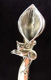 Sterling Silver Cat Lily posy flower holder pin vase Brooch Wedding 1920s style