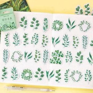 45pcs Green Plant Decoration Sticker Set | Stickers For Journaling Scrapbooking Album Planner Diary