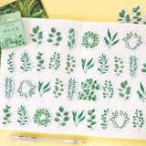 45pcs Green Plant Decoration Sticker Set | Stickers For Journaling Scrapbooking Album Planner Diary
