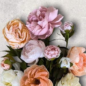 Peony Bouquet, Faux Flowers, Forever Flowers, Special Occasions, Wedding Bouquet, Dried Flowers