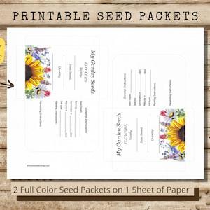 Printable Flower Seed Packet, Garden Flower Seed Envelope, DIY Seed Envelope, Seed Saving Envelope, Printable Seed Envelope, Flower Seeds