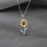 Custom Projection Necklace, Personalised Sunflower Necklace, Photo Necklace, Pet Photo Necklace, Gifts for Her, Memory Custom Necklace