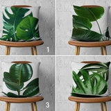 Rubber Tree Monstera Throw Pillow Covers, Green Leaves Plants Cushion Cover, Leaf Lumbar Pillow Cases, Any Size Pillow, Cover Only, 18x18