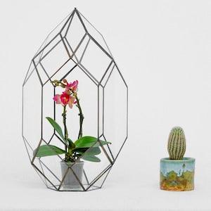 Tulip Tower Geometric Terrarium by Kraftzon | Glass | Handmade | for succulent, cactus, orchids and tulips