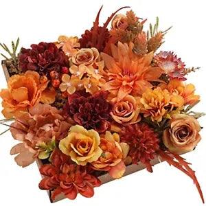 Artificial Flowers 25pcs Real Looking Red Silk Fake Flowers Combo with Stems