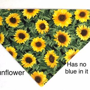 Sunflower Dog Bandana. Over the Collar Pet Tie.  Reversible Dog Collar. Daisies.  Poppies Pet Bandana.  Butterfly Dog Scarf.