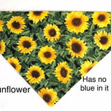 Sunflower Dog Bandana. Over the Collar Pet Tie.  Reversible Dog Collar. Daisies.  Poppies Pet Bandana.  Butterfly Dog Scarf.