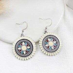 Vintage Boho Heart Three colors of Sunflower Earrings