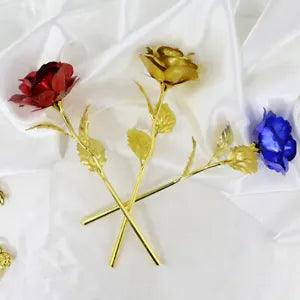 Carnation  Gold Flower Foil Plastic Artificial Carnation Valentines DJ0
