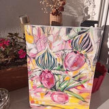 Orchid Flower Original Canvas Oil Painting Gold of Kinabalu Plant Exotic Artwork Floral Home Decor Wallart 12" by 10" by SkorokhoArtLine