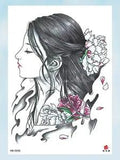 Skin art waterproof sexy girl peony flower large 8.25