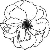 'Peony Flower' Unmounted Rubber Stamp (RS013855)