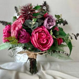 Pink artificial bridal bouquet, Blush pink peony wedding bouquet, Faux flower pink bridesmaid bouquet, Spring Summer bouquet,