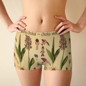 Military Orchid ~ Womens Boyshorts ~ Womens Underwear ~ Botanical Art Underwear ~ Orchis militaris