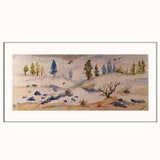 Handpainted Watercolor Greeting Card with Winter Landscape - Original Artwork
