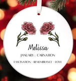 January Birth Month Flower Ornament Carnation January Personalized Ornament