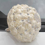 Bridal Wedding Bouquets,Rhinestone Silk Flowers, Crystal Bouquet, Handmade Bouquet, wedding flowers, bridesmaids bouquet, white wedding
