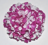 3" Purple & White Carnation Artificial Silk Flower BROOCH PIN Lapel Handmade