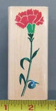 CARNATION Wood/Rubber Stamp flower stem garden plant Z-224-E Posh Impressions
