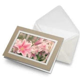 Greetings Card (Biege) - Pink Lily Flower Lillies Plant  #16547