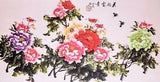 100% ORIENTAL ASIAN FINE ART CHINESE WATERCOLOR PAINTING-Peony flowers&Butterfly