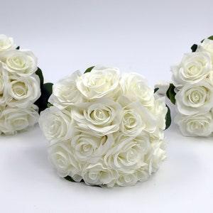 Wedding Bouquet White Ivory, Rose bridesmaids Bouquets, Artificial Wedding Flowers, Rose Bridal Bouquet, Artificial  Wedding bouquet Bride