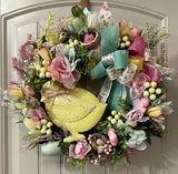 Spring Easter chick floral foam wreath by Taylormadecustombows 21x23x6"