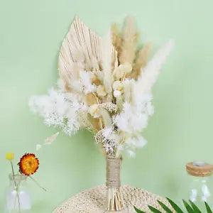 Pampas Grass Phragmites Dried Flowers Floral Arrangement for Vase Palm Leaves