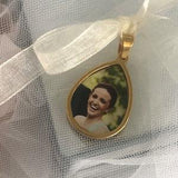 Gold Bouquet Photo Charm, Silver Bouquet Charm, Rose Gold Memory Charm, Bridal Charm, Photo Bouquet Charm, Memorial Charm - MATILDA