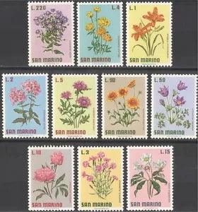 San Marino 1971 Flowers/Plants/Nature/Lily/Rose/Peony/Aster 10v set (n43843)