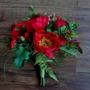 SALE READY to ship, wedding bouquet, wedding flowers, boho bouquet, bridal bouquet, destination wedding bouquet, peony bouquet, red green