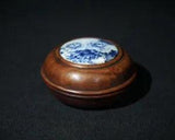 Chinese Natural Rosewood Inlaid Porcelain Handmade Exquisite peony flowers Boxes