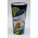 Handmade Mexican Talavera Pottery Calla Lily Blue White and Green Mini Bud Vase