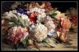 Peonies II - DIY Chart Counted Cross Stitch Patterns Needlework DMC Color