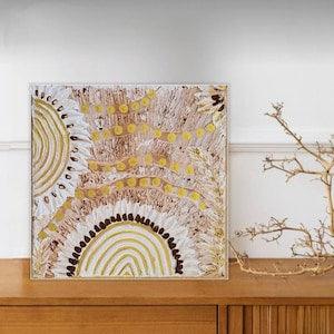 Textured Sunflowers Wall Art -3D Plaster Painting -Handcrafted Minimalistic Decor - Boho Wall Decor