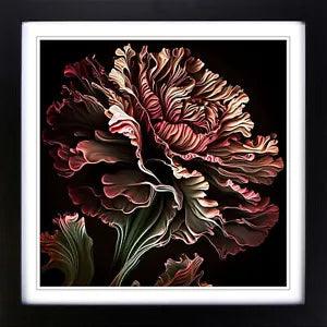 Carnation Flower Abstract Art Framed Wall Art Poster Print Picture Large