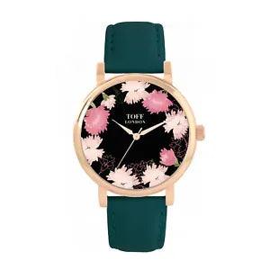 Toff London TLWS-59321 Ladies Pink Carnations Flower Watch