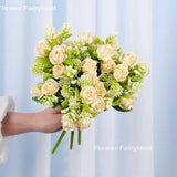 Small Rose Bouquet | Artificial Flower | DIY | Floral | Wedding/Home Decoration | Gifts - Light Champagne