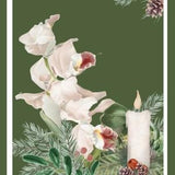 Scandinavian Candle Christmas , Rare Cattleya Orchid in Bloom  Christmas Print, Merry Christmas Orchid Bouquet