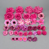 38Pc Rose red Artificial Flower Combo Set/4-12cm Rose Peony Flower Head Bulk Fake flower for Handmade DIY Wedding Home Decoration Accessorie