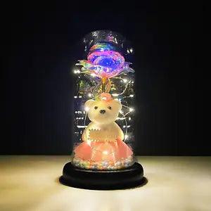 Galaxy Rose, Automatic Color Change Light String on the Crystal Rose,Infinity Ro