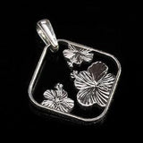 New Bahamas 15 cents cut coin pendant with necklace Hibiscus flower plant Nassau